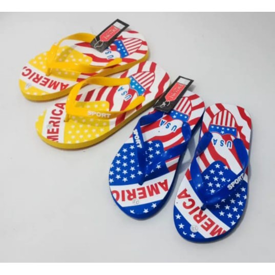 sendal jepit pria bendera amerika
