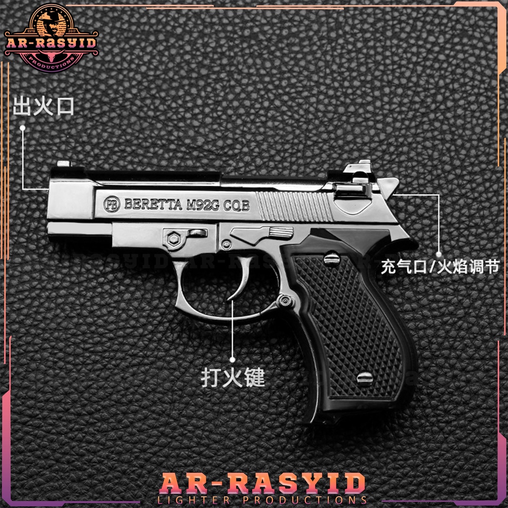 BISA COD Korek Api Bara Gas Pistol Beretta M92G COB PS 67