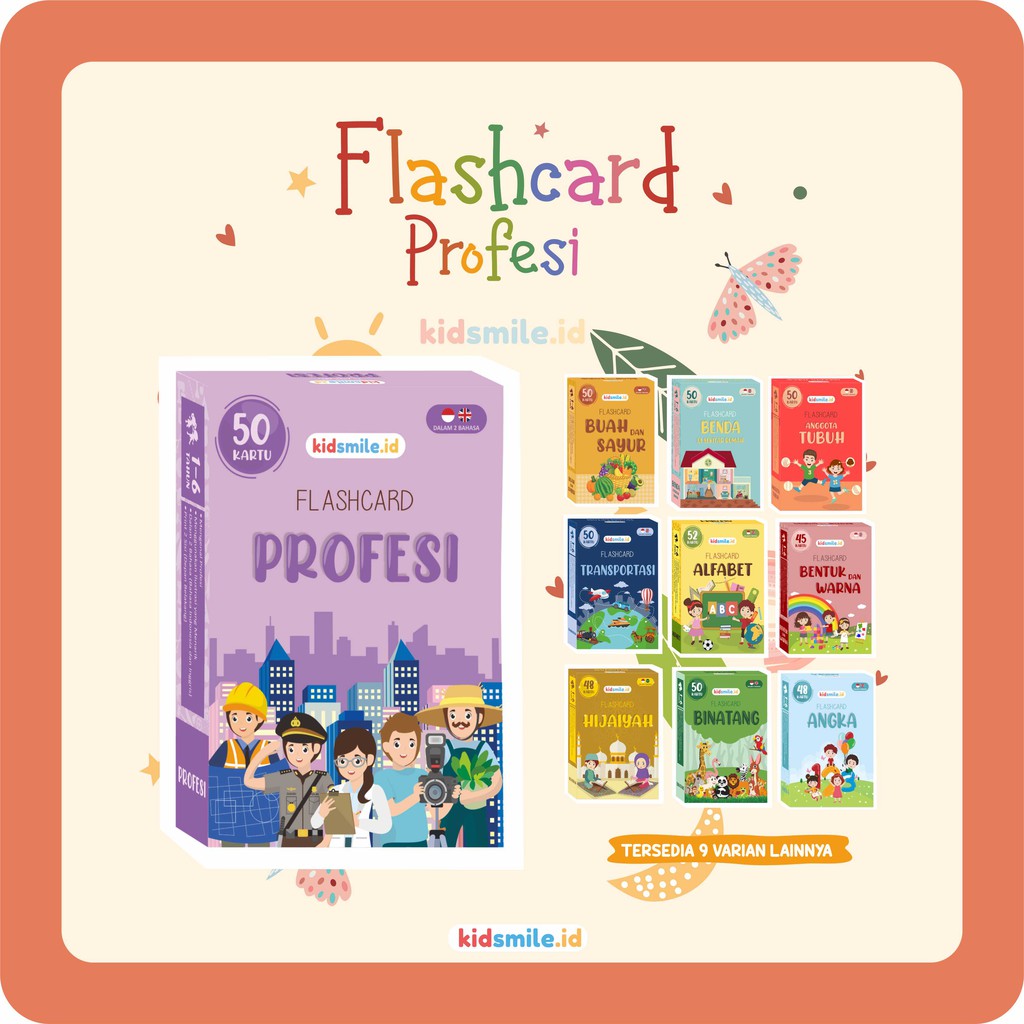 Flash Card Kidsmile PROFESI Flashcard Anak Mainan Edukasi Anak Flash Card Anak Flashcard Kidsmile