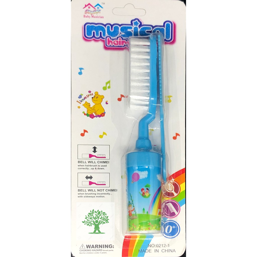 Sisir Bayi Music 2 jenis sisir dalam 1 harga (2 in 1) semua umur (212)-Biru