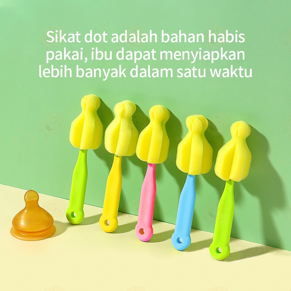 Lacoo Sikat pembersih botol susu bayi sponge sikat dot baby botol susu Dengan Gagang