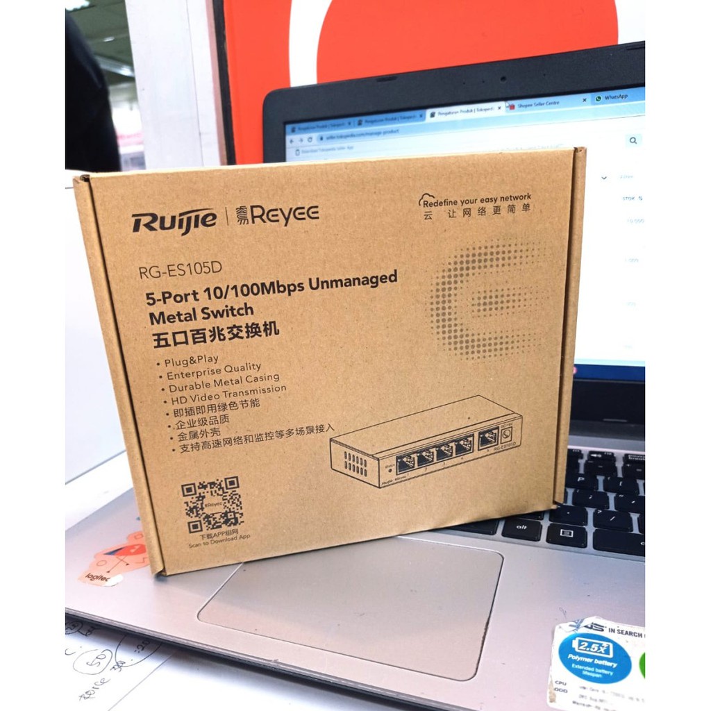 Ruijie RG-ES105D 5-Port 10/100 Mbps Unmanaged Switch with Steel Case