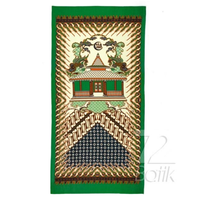 SAJADAH BATIK 2 LAPIS TEBAL 55X105 PREMIUM HIJAU MERAH 723343 Cap 72