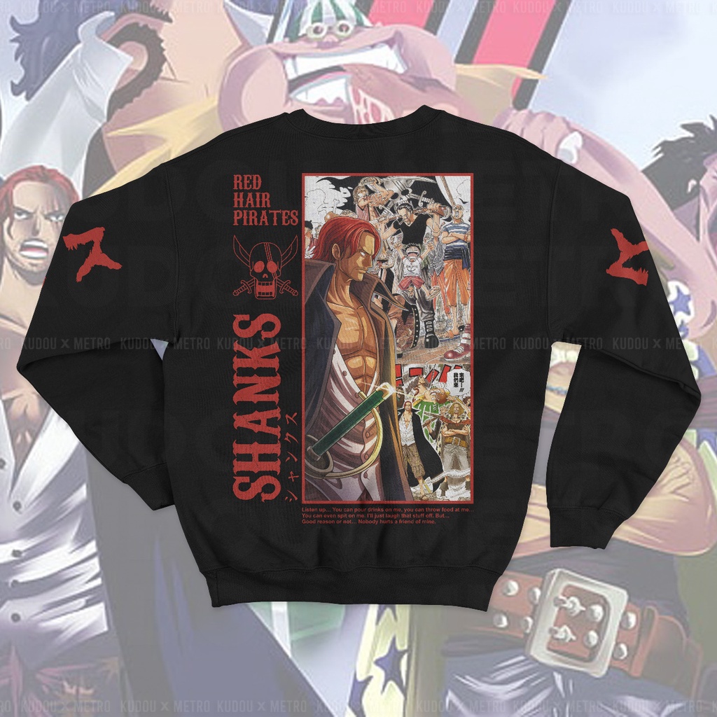 Crewneck Red Force Shanks Anime Manga One Piece Premium Unisex