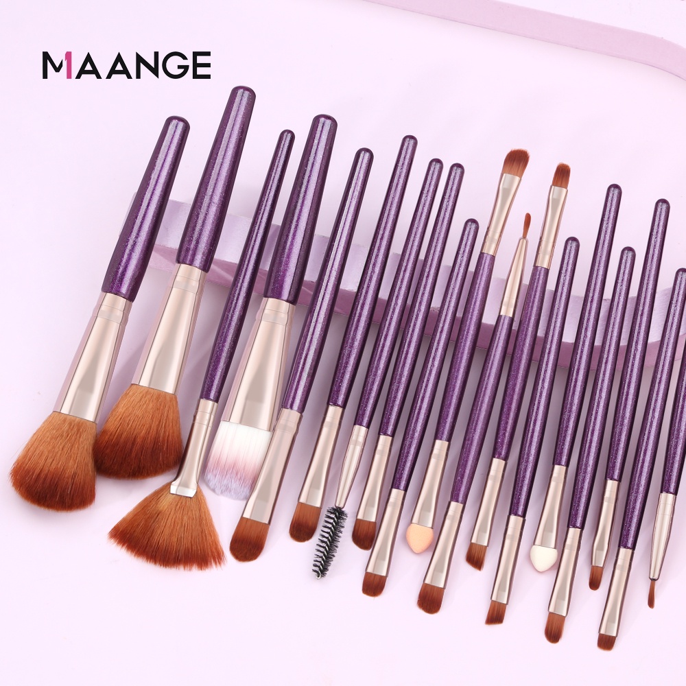 MAANGE 18Pcs MakeUp Brush Professional Brush With Bag Make Up Brush 5445+0117