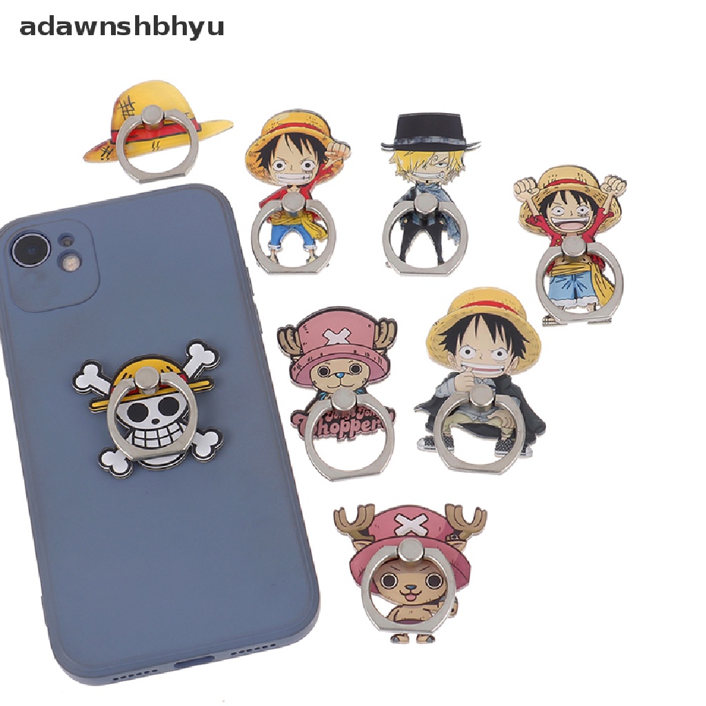 Adawnshbhyu One Piece Luffy Chopper Finger Ring Acryli Dudukan Ponsel Stand Cincin Telepon