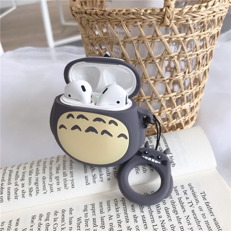 Casing Silikon Motif Kartun Totoro untuk Earphone Wireless Bluetooth