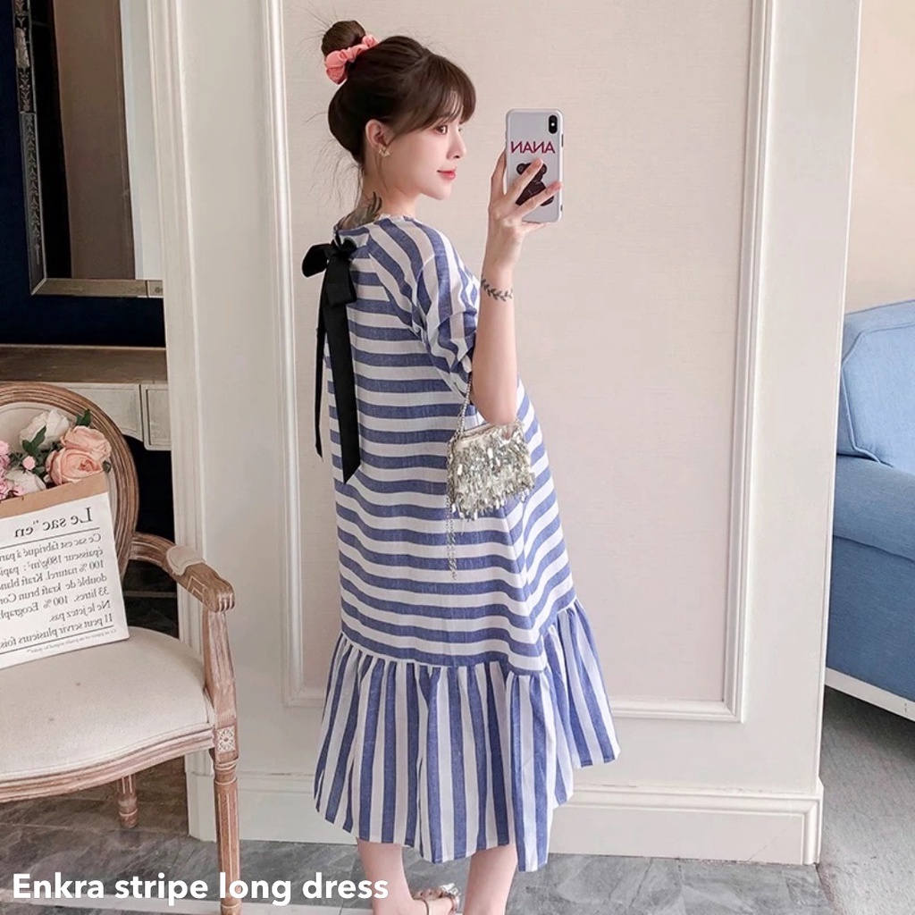 Enkra stripe long dress - Thejanclothes