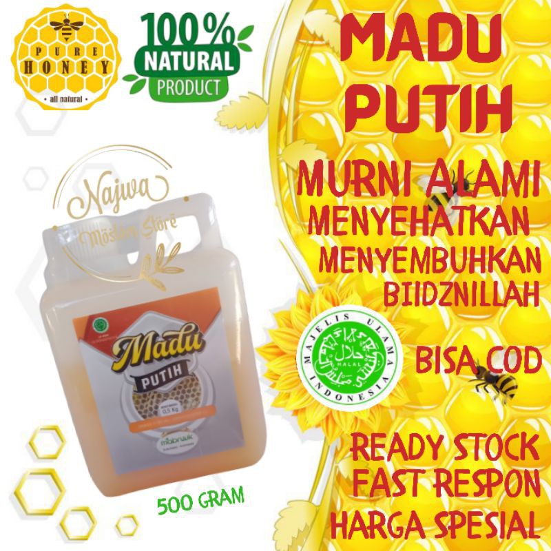 

Madu Putih Murni Mabruuk 0,5 kg