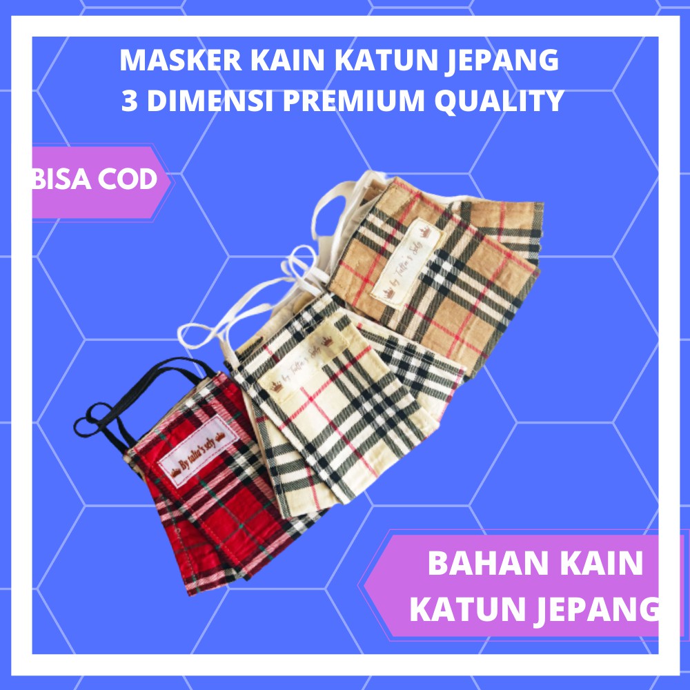 Masker  Non Medis 3D  Kain Katun Jepang 3Dimensi  Origami Evo Hanabi 3 Ply Earloop Premium Quality