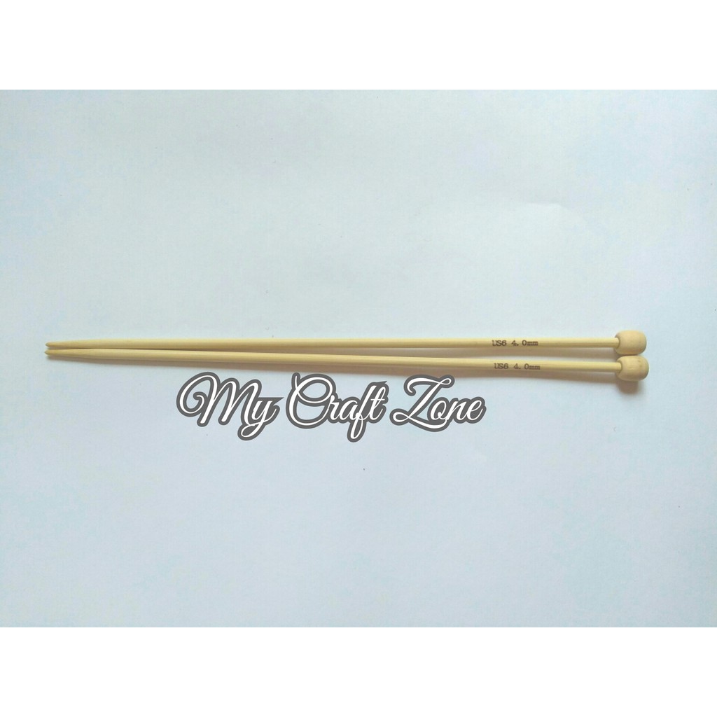 Alat Rajut Single Pointed Knitting Needles / SPN 23 cm Bambu