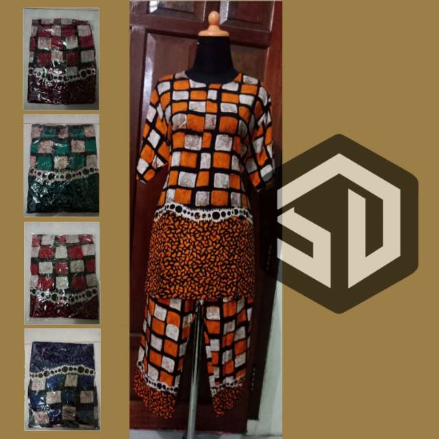 Daster batik  setelan  celana  pendek  3 4 Shopee Indonesia