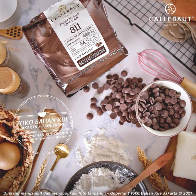 

Callebaut Dark Couverture Coin 54,5% 811 NV 400gr ASLI Coklat Baking