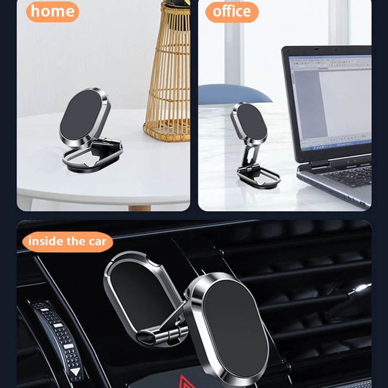 Bracket Stand Holder Handphone / GPS Mini Lipat Rotasi 360 Derajat Bahan Alloy Untuk Mobil