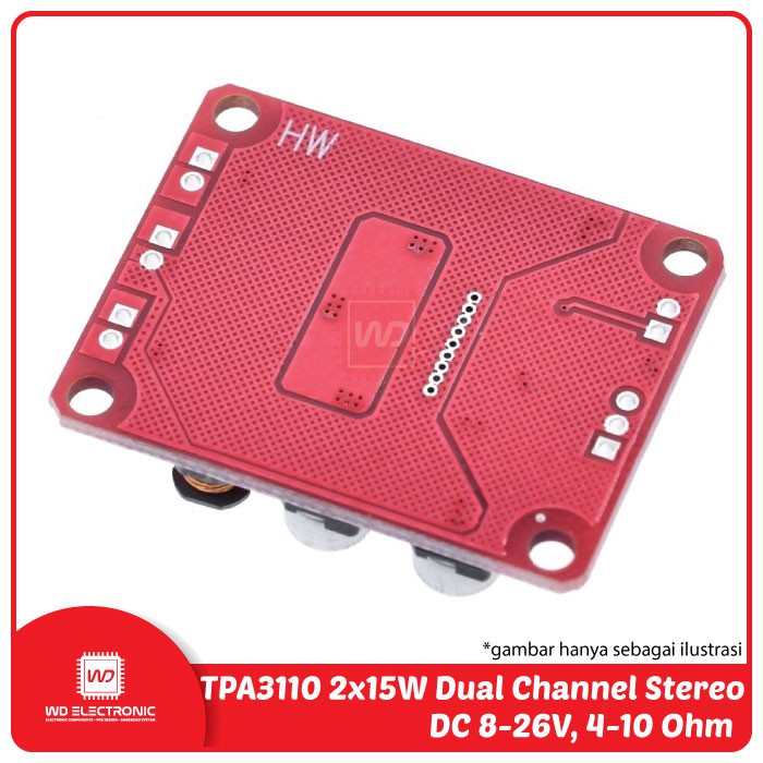 TPA3110 2x15W Dual Channel Stereo DC 12V Red board