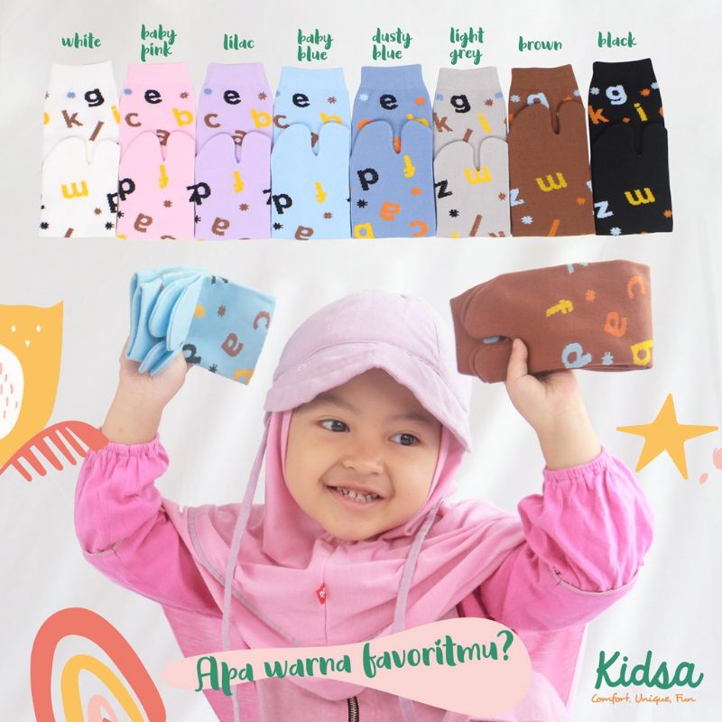 Kaos Kaki Anak Kidsa Motif Alphabet Kanik Soka | Kaos Kaki Anak TK