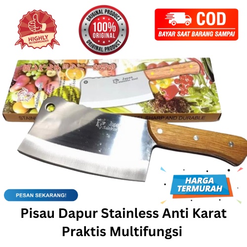 [BISA COD] PROMO Pisau Dapur Stainless B-215 Anti Karat Praktis Multifungsi Pisau Daging Pisau Cincang Pisau Tajam Golok Daging Murah