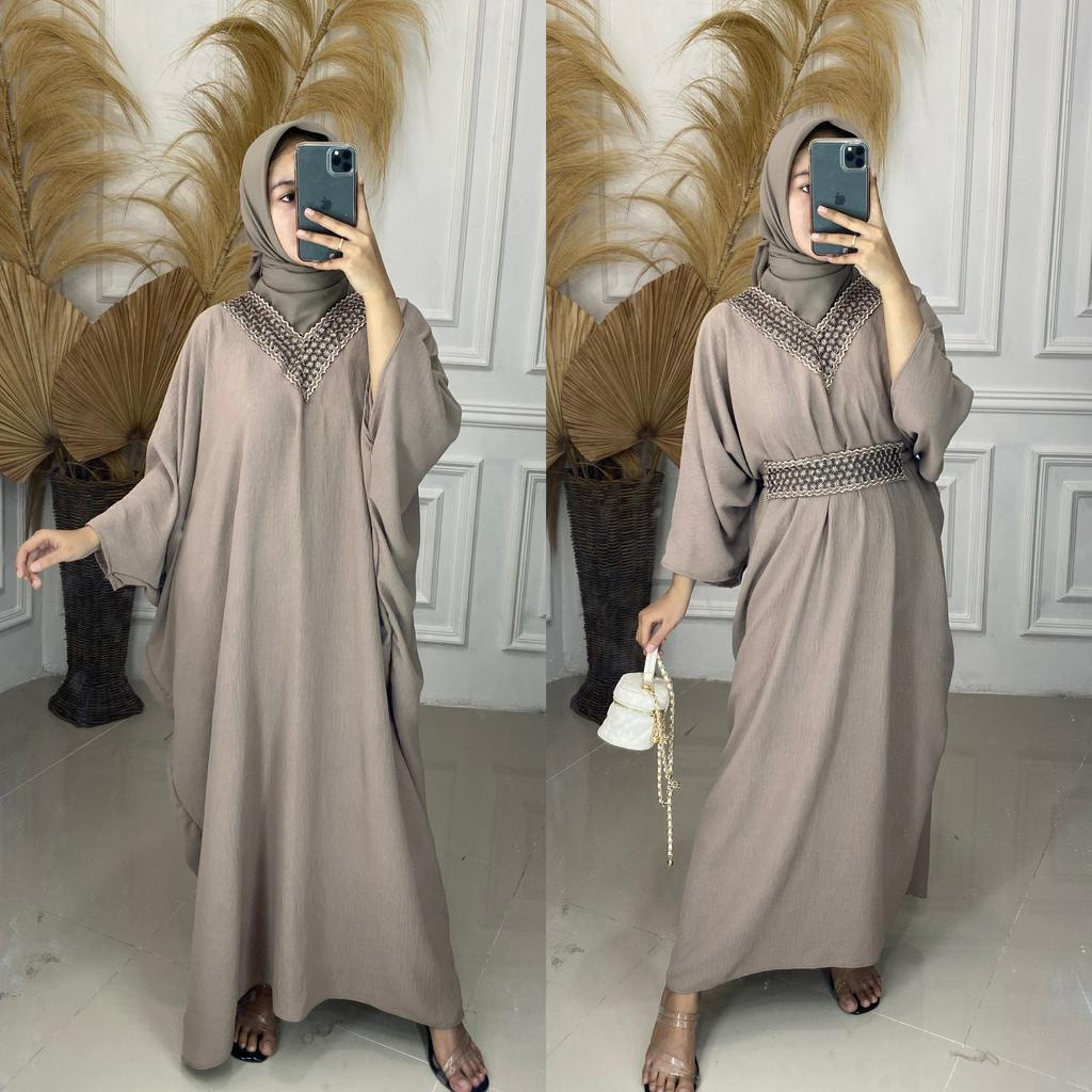 Tsamira gamis kaftan renda belt