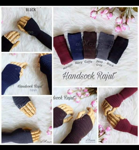 DISKON handsock rajut jempol premium/manset jempol wanita/ panjang 35-40cm/manset rajut wanita HIDAYAH