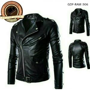 Unik jaket kulit sintetis RAMONES Murah