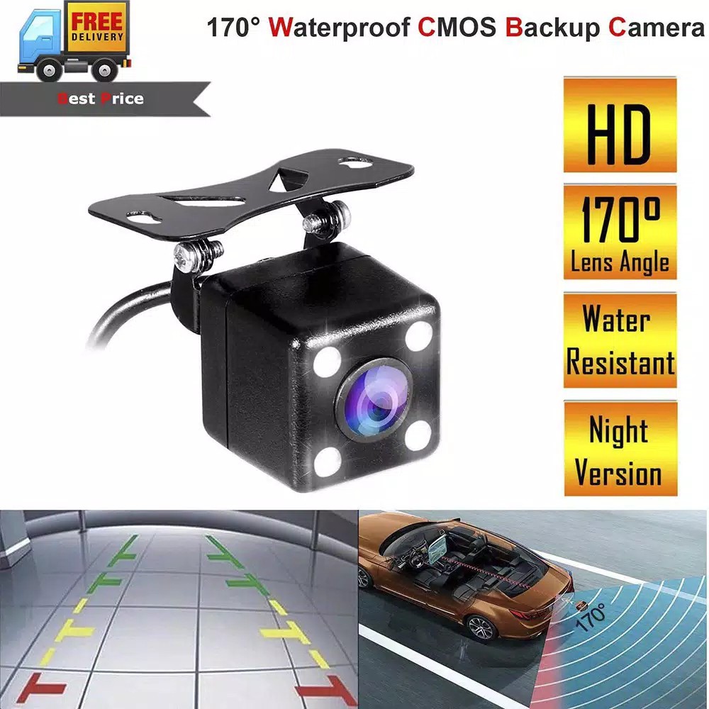 KAMERA MUNDUR 4 LED CCD HD REAR CAMERA PARKIR 4 TITIK LED KUALITAS TINGGI