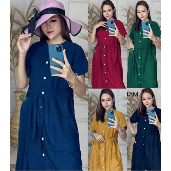 DASTER ANDIN POLOS/DASTER IKATAN CINTA/DASTER KEKINIAN FULL KANCING/DRES FULL