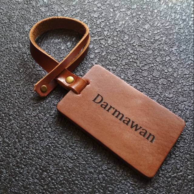 KOING BAG TAG GANTUNGAN TAS KULIT ASLI (CUSTOM NAMA)