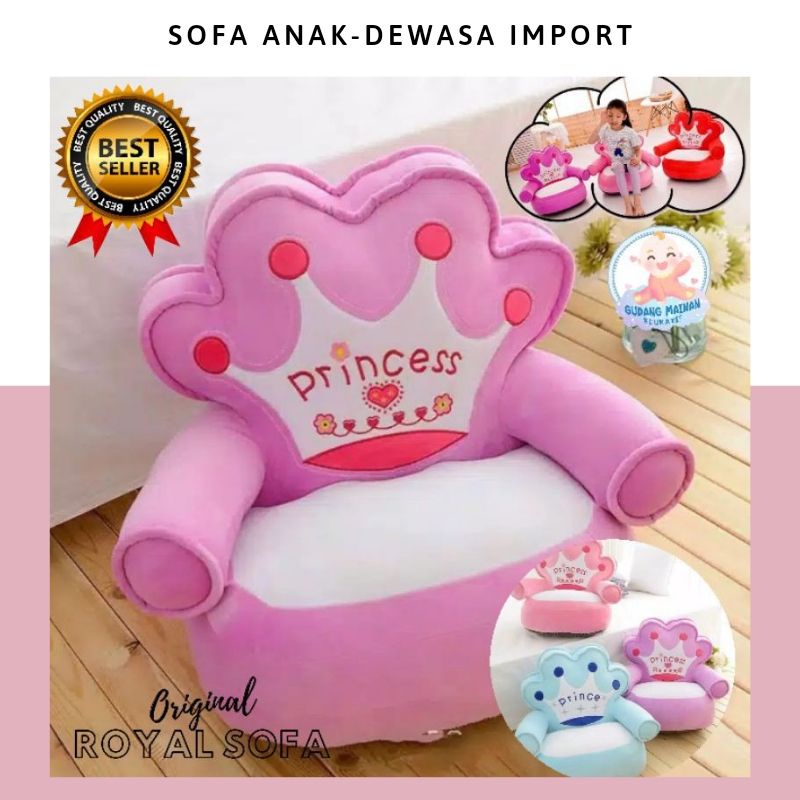 MEWAH! Gratis Isi Sofa princess prince kursi duduk Anak dan Dewasa Free isi dekorasi Royal mainan