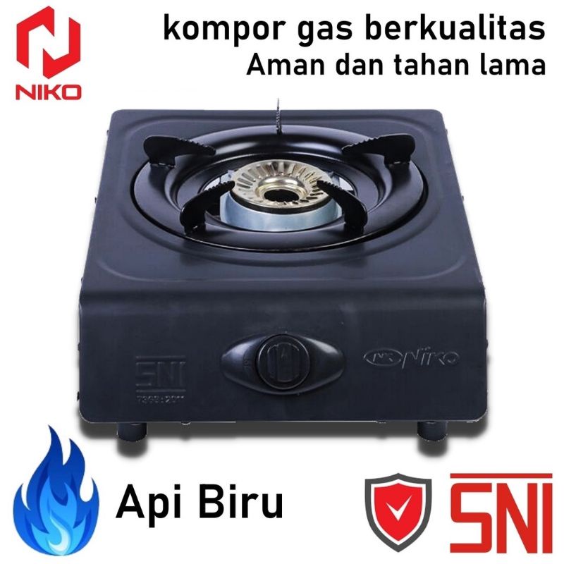 Kompor Gas Niko 1 Tungku Hitam Stainless NK101A NK-101A KOMPOR 1 TUNGKU NICO  KOMPOR 1 TUNGKU MURAH