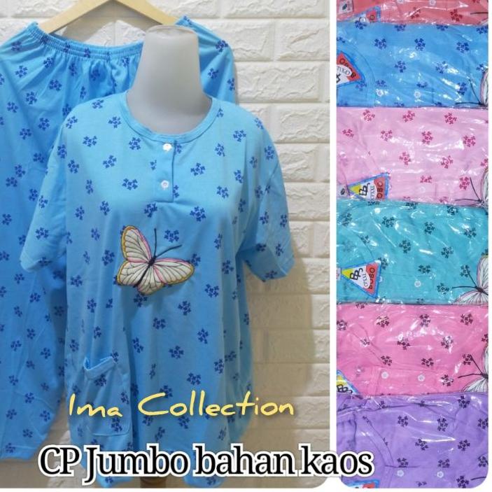 ☎ BABYDOLL CP JUMBO XXL / XXXL BAHAN KAOS / SETELAN CELANA PANJANG LENGAN PENDEK MURAH ◙