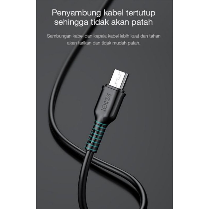 Kabel Micro Fast Charging 2A 100cm Micro Usb Rbm100