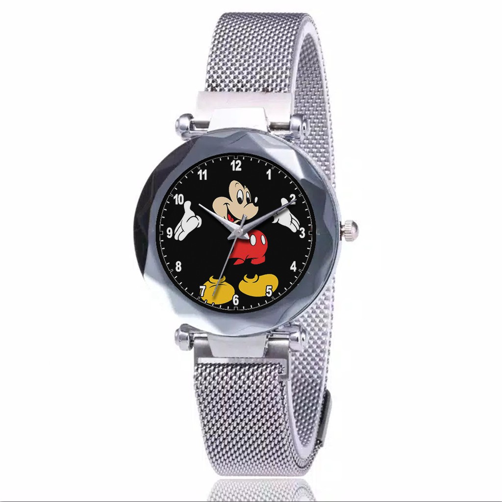 Jam Tangan Wanita Custom - MICKEY MOUSE Free Box &amp; Batre Cadangan