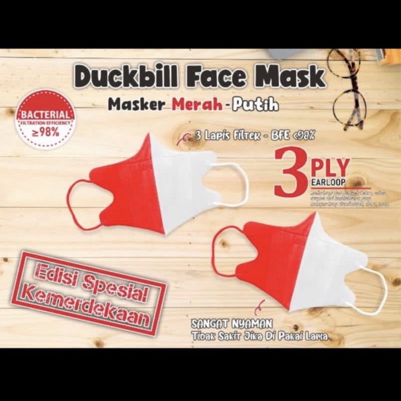 masker duckbill merah putih hut kemerdekaan indonesia masker 17 agustus masker 3 ply