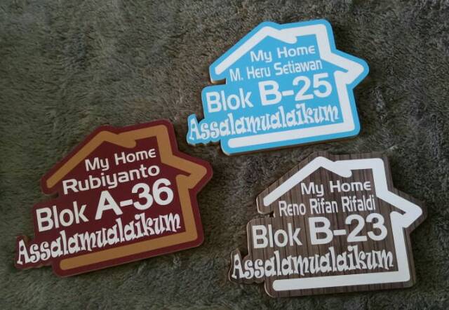 Nomer Rumah Shabby Chic Motif Kayu 2