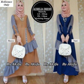 Baju Gamis Wanita | Aurelia Dress | Long Dress Gamis Syari Muslim LINKU