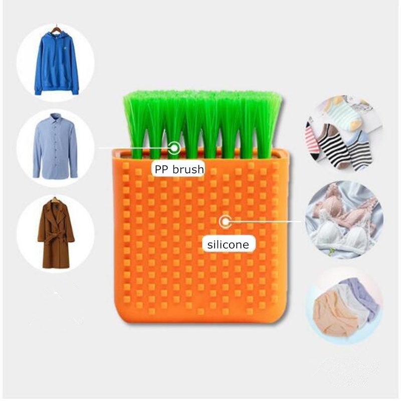 Cube Design Clothes Cleaning Brush Laundry Underwear Panties Washing Silicone Brush Home Soft Scrubbing Dual-use Foam Brushes