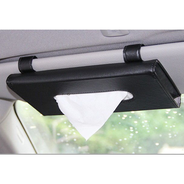 KULIT - Sintentis Tempat Kotak Tissue Tisu Jepit Gantung Sunvisor Pintu Mobil Kulit Premium Quality