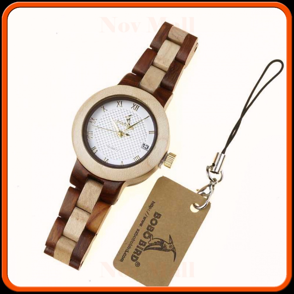 Jam Tangan Kayu Analog Wanita - M19