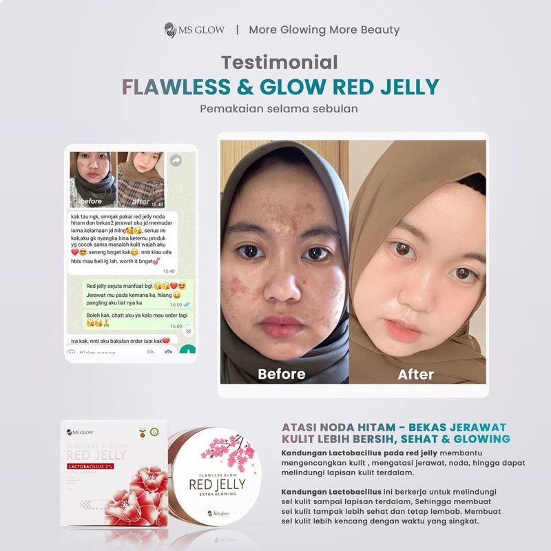 MS GLOW Red jelly Sleeping Mask Moisturizer 15gr