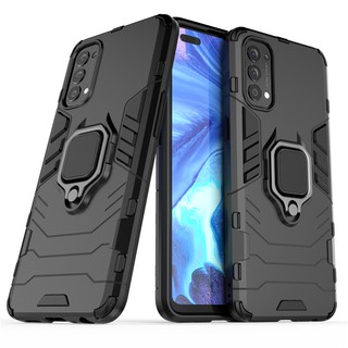 HP Oppo Reno4 Casing Hard Case Shockproof dengan Ring