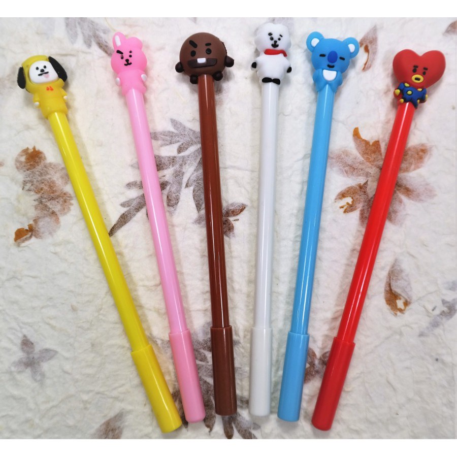 

Pen Gel KPop BTS Set Pulpen Import Bangtan Boys Army Cartoon