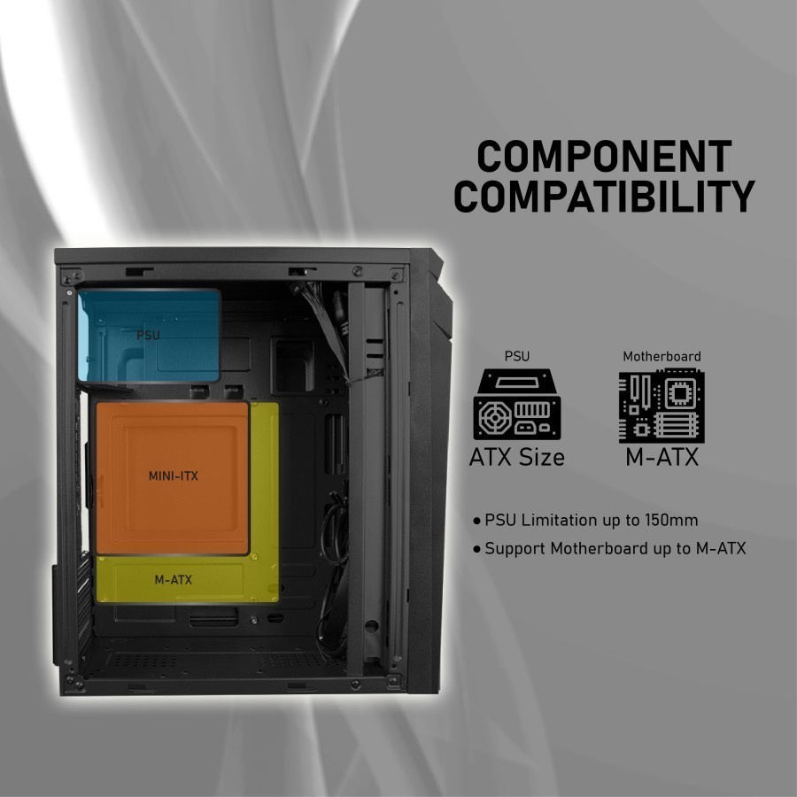 VURRION Office Pro KR-21 Include PSU 500 WATT-Case Computer