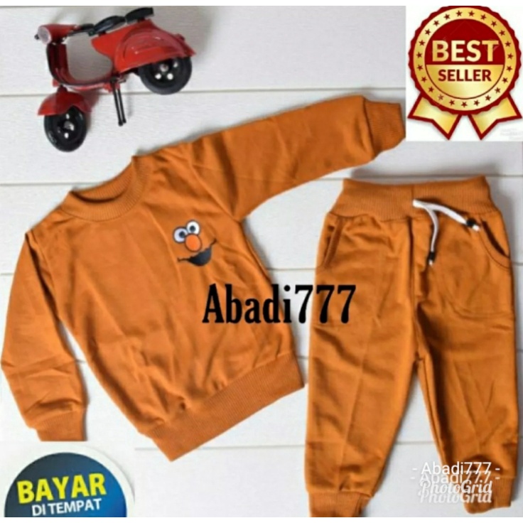 free ongkir cod Setelan Sweater Anak Elmo Pakaian anak Baju Anak 1-6Tahun