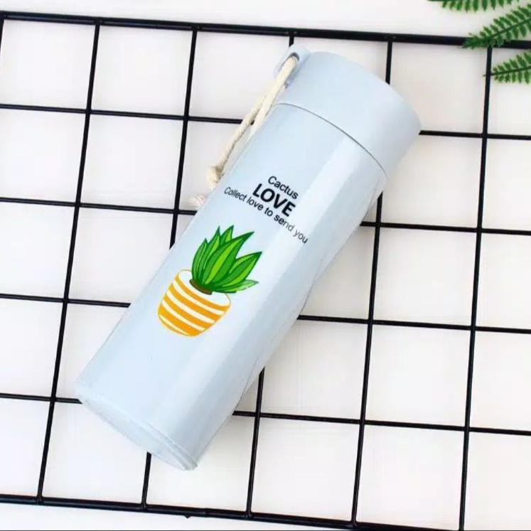 〖JK〗 BK03 - BOTOL KACA GAMBAR KAKTUS HARGA GROSIR