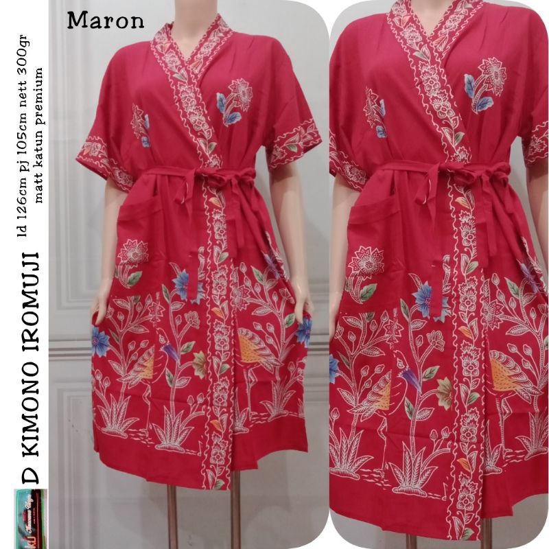 Daster Kimono Kencana Ungu label hitam