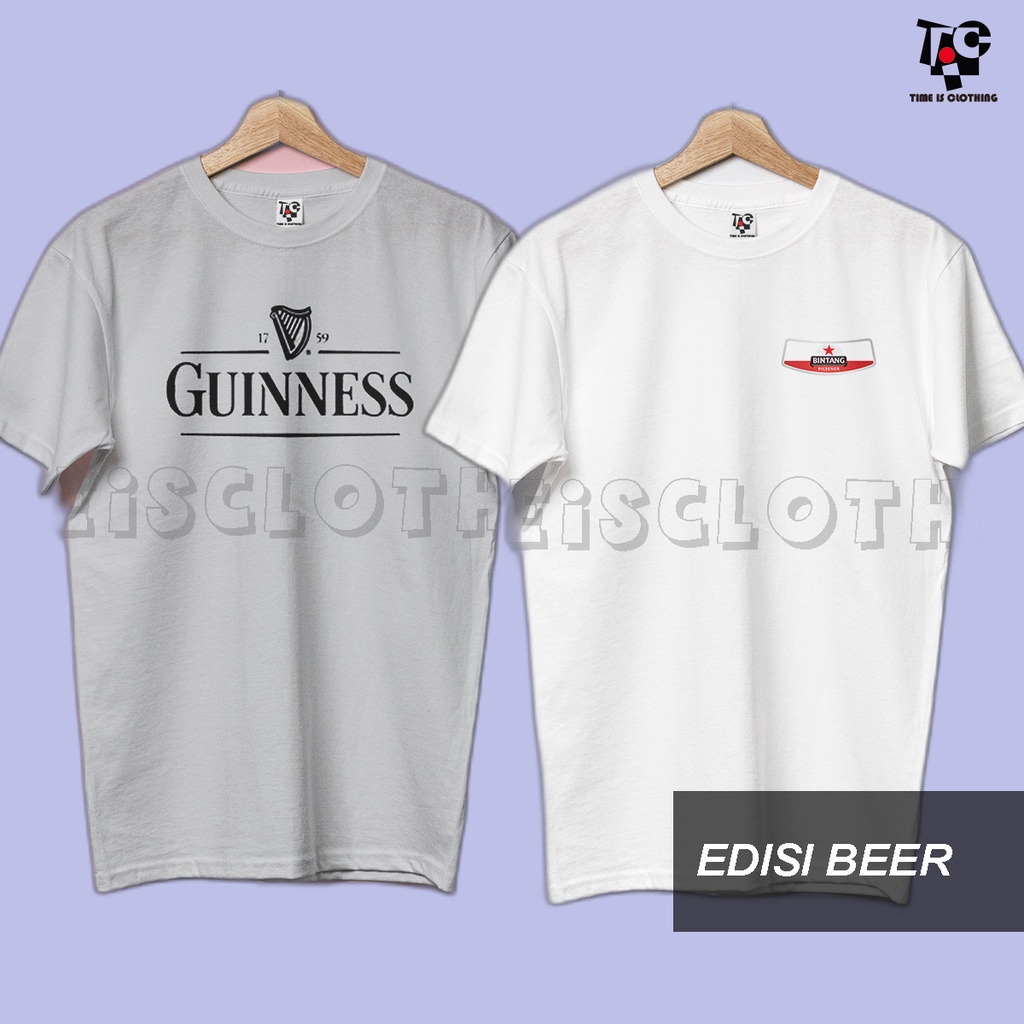 Kaos Baju Combed 30S Distro BEER BiR GUiNNESS polos custom indonesia