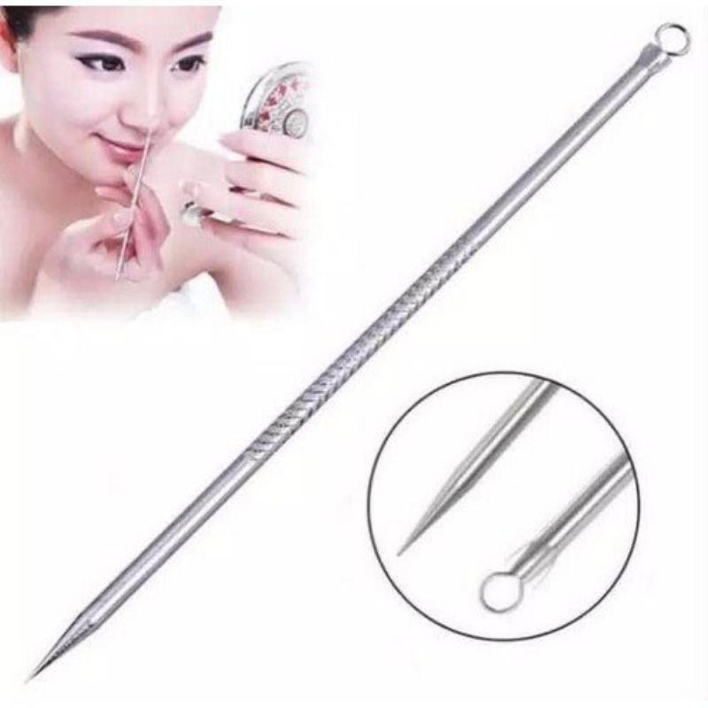 Pinset Komedo 2in1 Alat Pencetan Jerawat Pembersih Jerawat Komedo Blackhead Jarum Facial