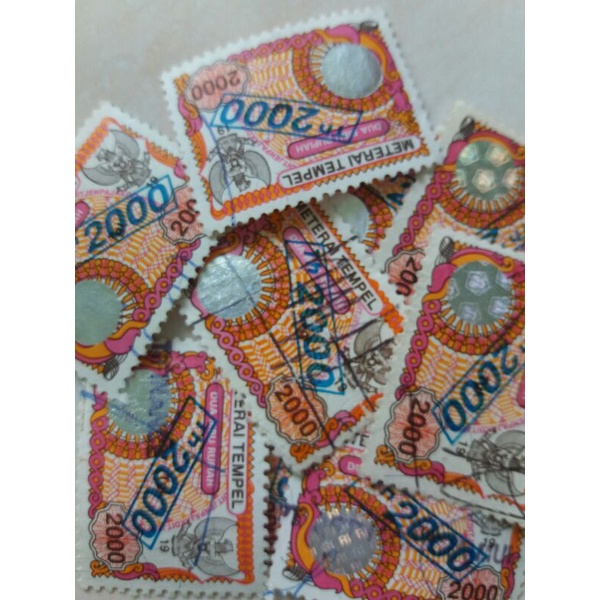Materai Meterai Tahun 2000 Nominal 2.000 Rupiah Used
