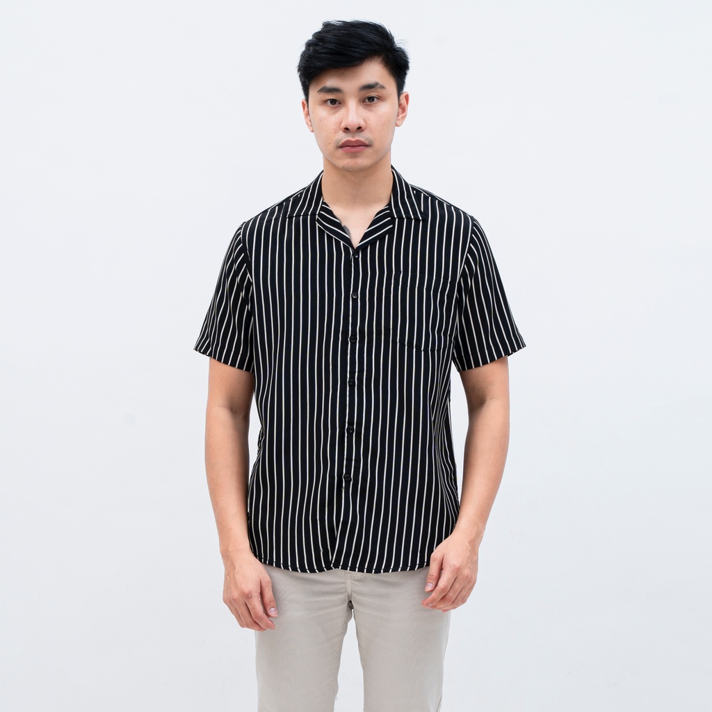 SANVANINA Kemeja Garis Garis Slim Fit Lengan Pendek Simple Stripes E-1225 E-1226 E-1227 E-1313