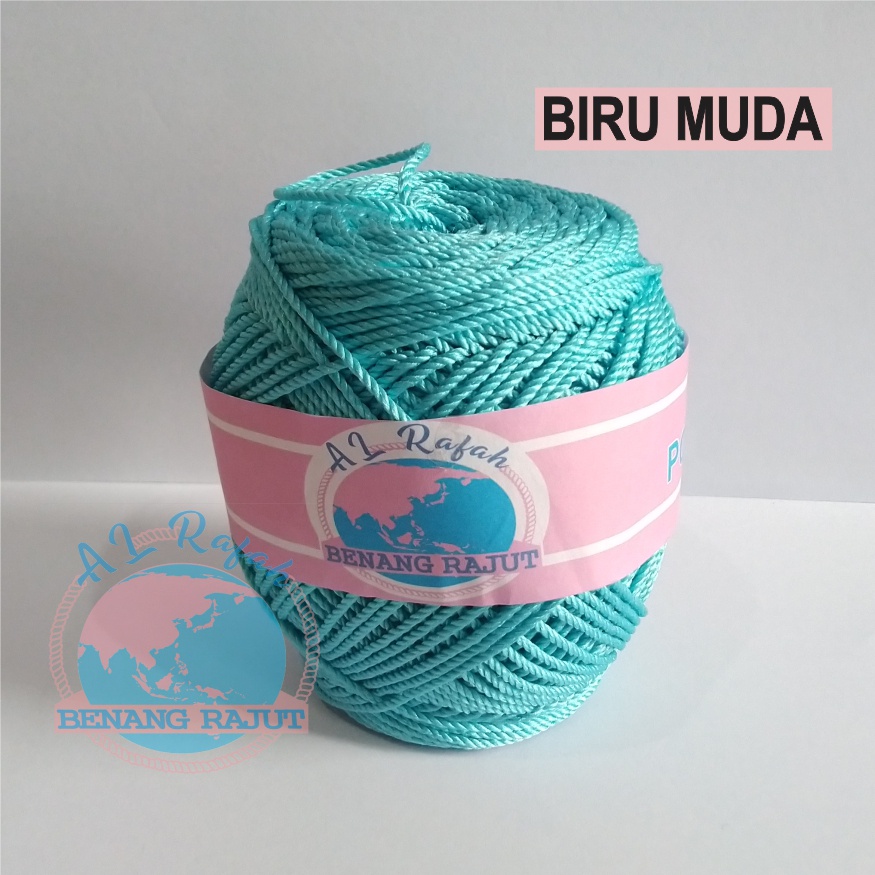 ALRAFAH - BENANG RAJUT POLY KILAP BIRU MUDA